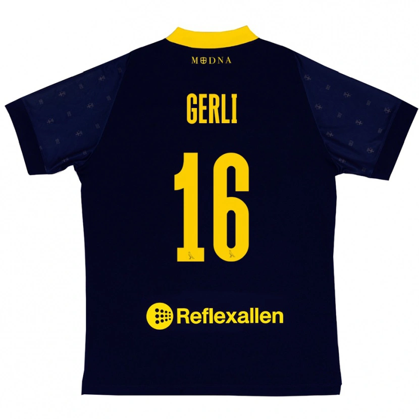 Danxen Kid Fabio Gerli #16 Navy Yellow Away Jersey 2025/26 T-Shirt