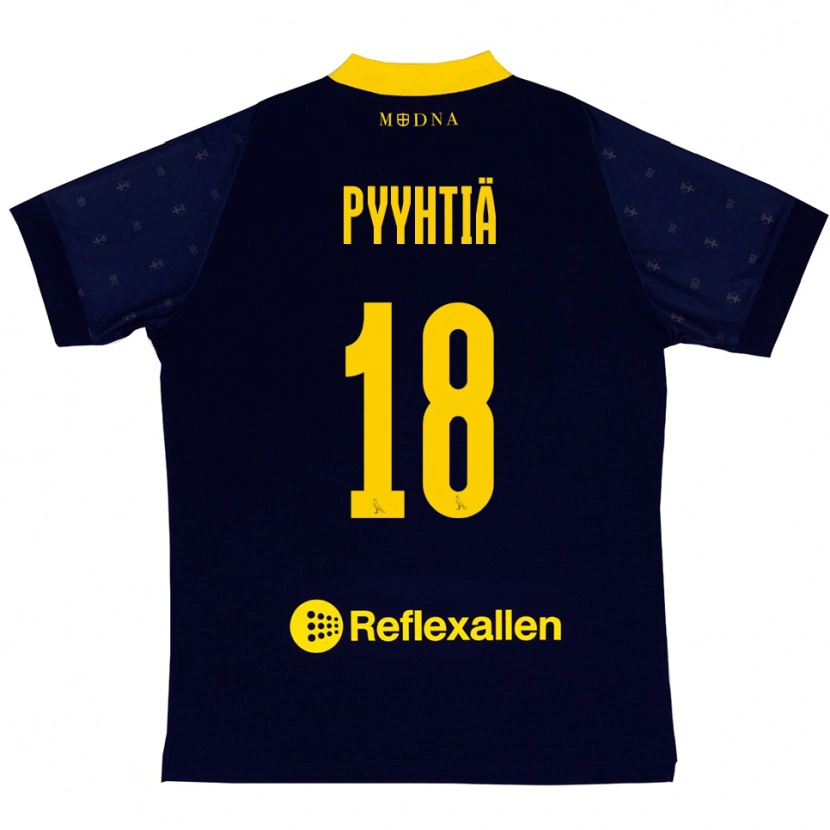 Danxen Kid Niklas Pyyhtiä #18 Navy Yellow Away Jersey 2025/26 T-Shirt