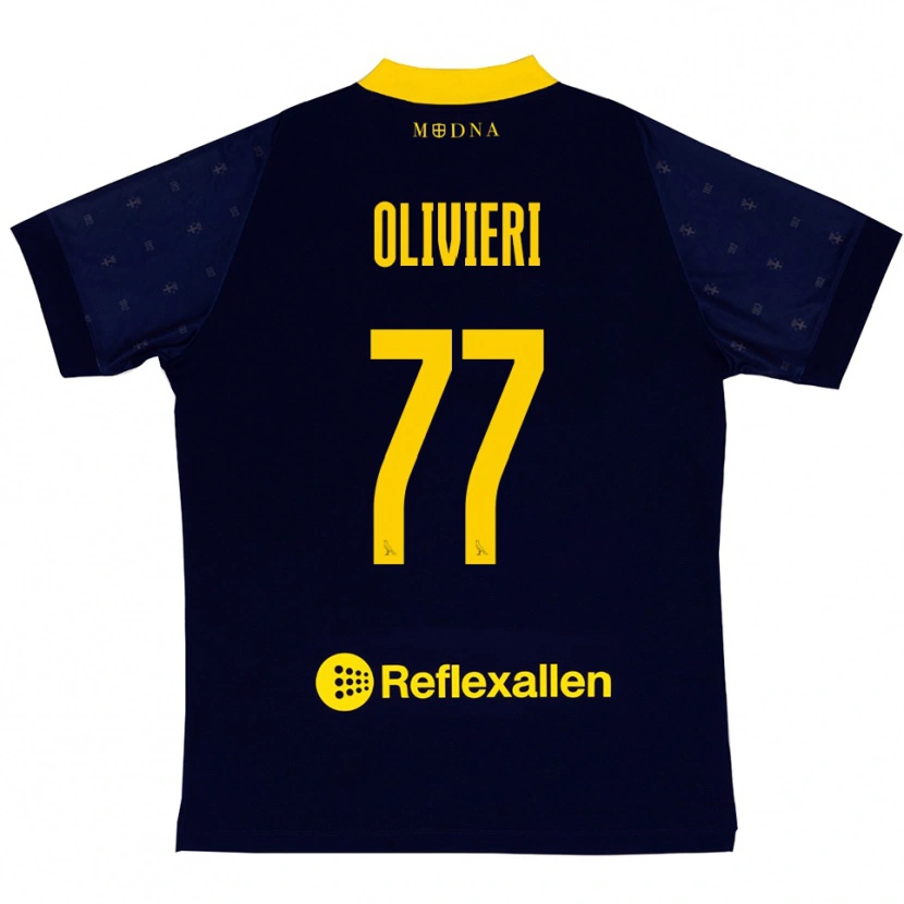 Danxen Kid Edoardo Olivieri #77 Navy Yellow Away Jersey 2025/26 T-Shirt
