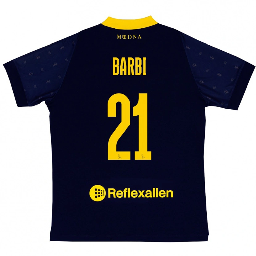 Danxen Kid Edoardo Barbi #21 Navy Yellow Away Jersey 2025/26 T-Shirt
