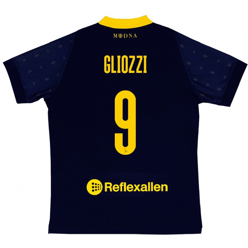 Danxen Kid Ettore Gliozzi #9 Navy Yellow Away Jersey 2025/26 T-Shirt