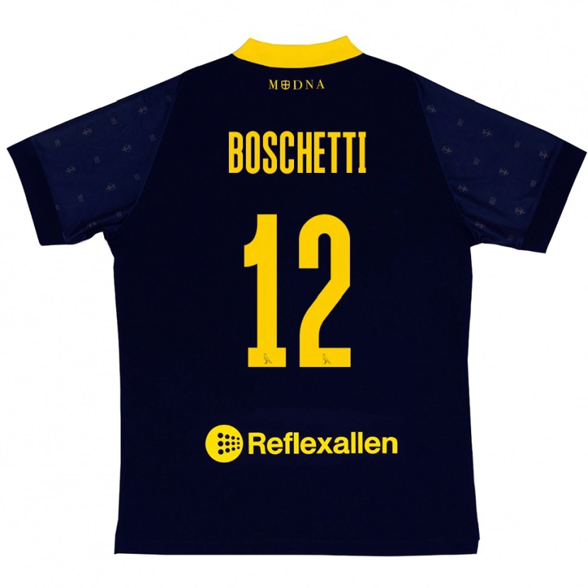 Danxen Kid Matteo Boschetti #12 Navy Yellow Away Jersey 2025/26 T-Shirt