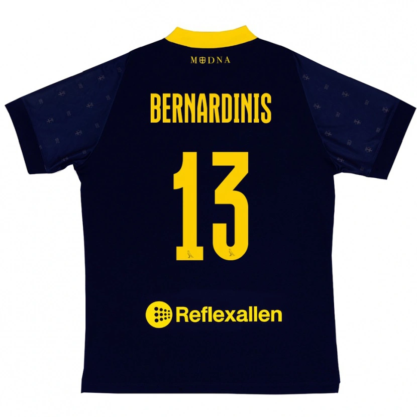 Danxen Kid Riccardo Bernardinis #13 Navy Yellow Away Jersey 2025/26 T-Shirt