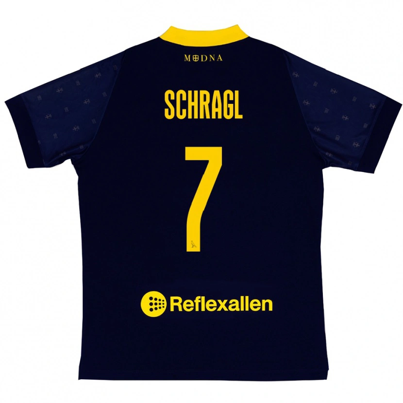 Danxen Kid Jakob Schragl #7 Navy Yellow Away Jersey 2025/26 T-Shirt