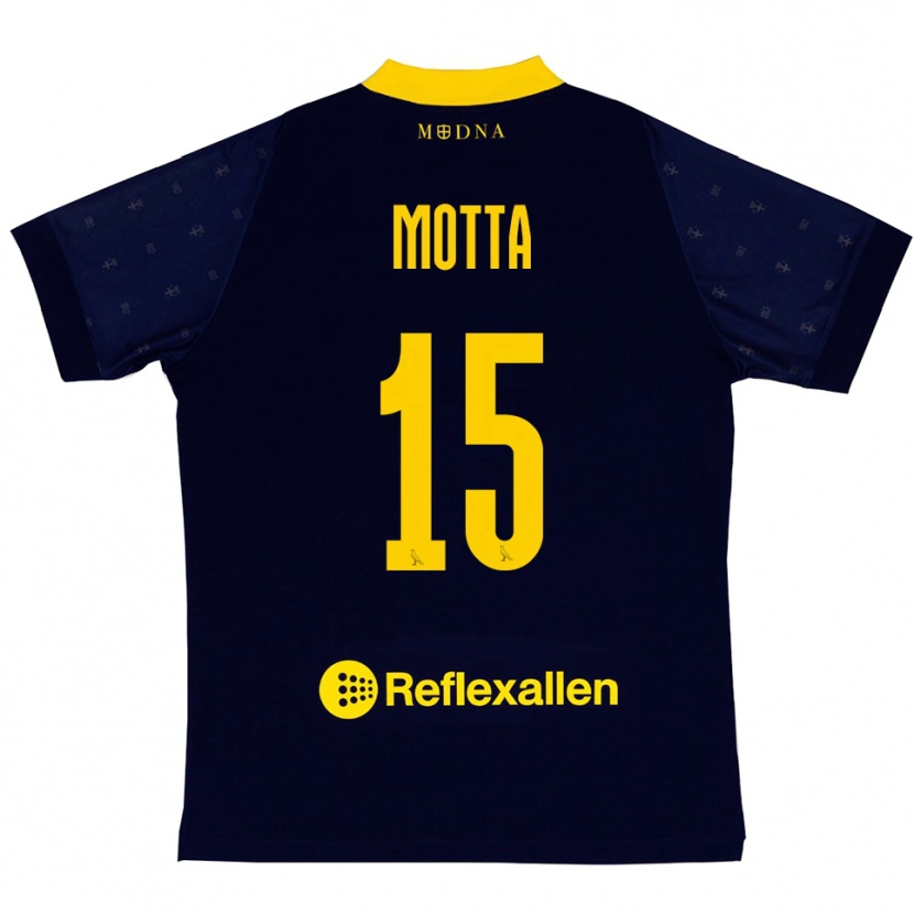 Danxen Kid Nicolò Motta #15 Navy Yellow Away Jersey 2025/26 T-Shirt