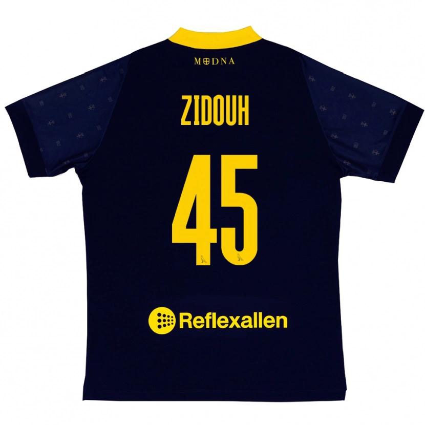 Danxen Kid Taha Zidouh #45 Navy Yellow Away Jersey 2025/26 T-Shirt