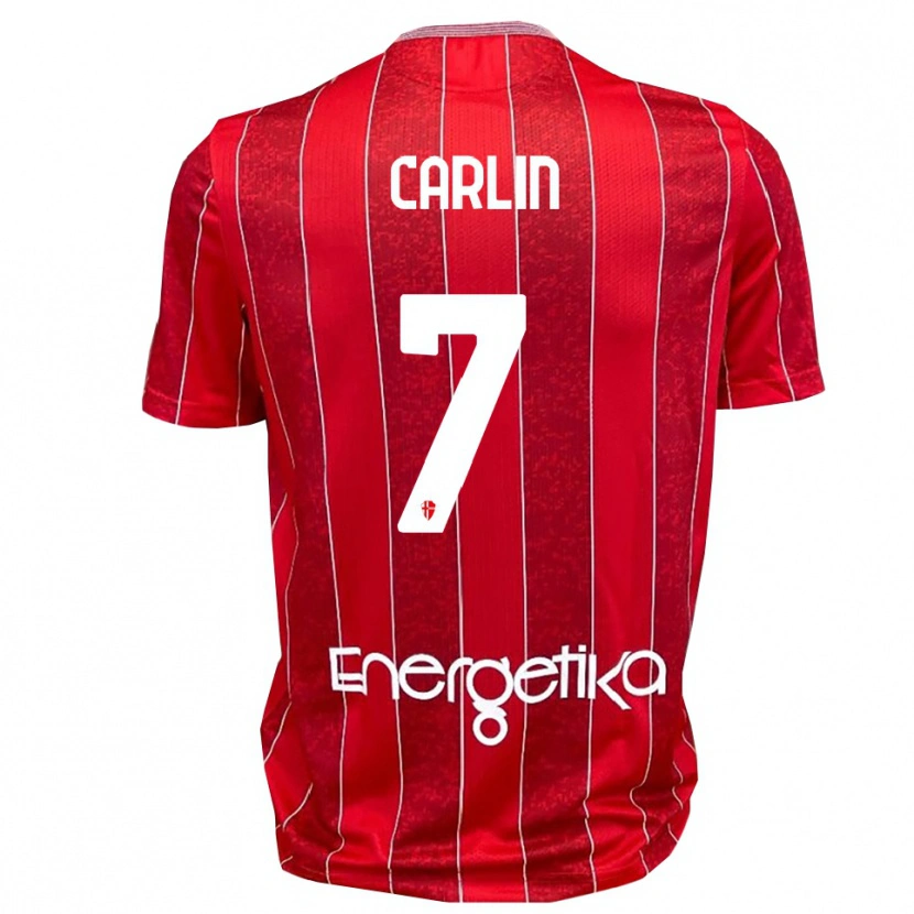Danxen Kid Pietro Carlin #7 Red White Away Jersey 2025/26 T-Shirt