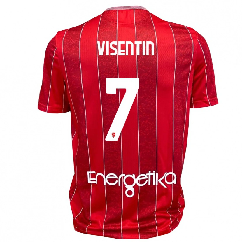 Danxen Kid Filippo Visentin #7 Red White Away Jersey 2025/26 T-Shirt
