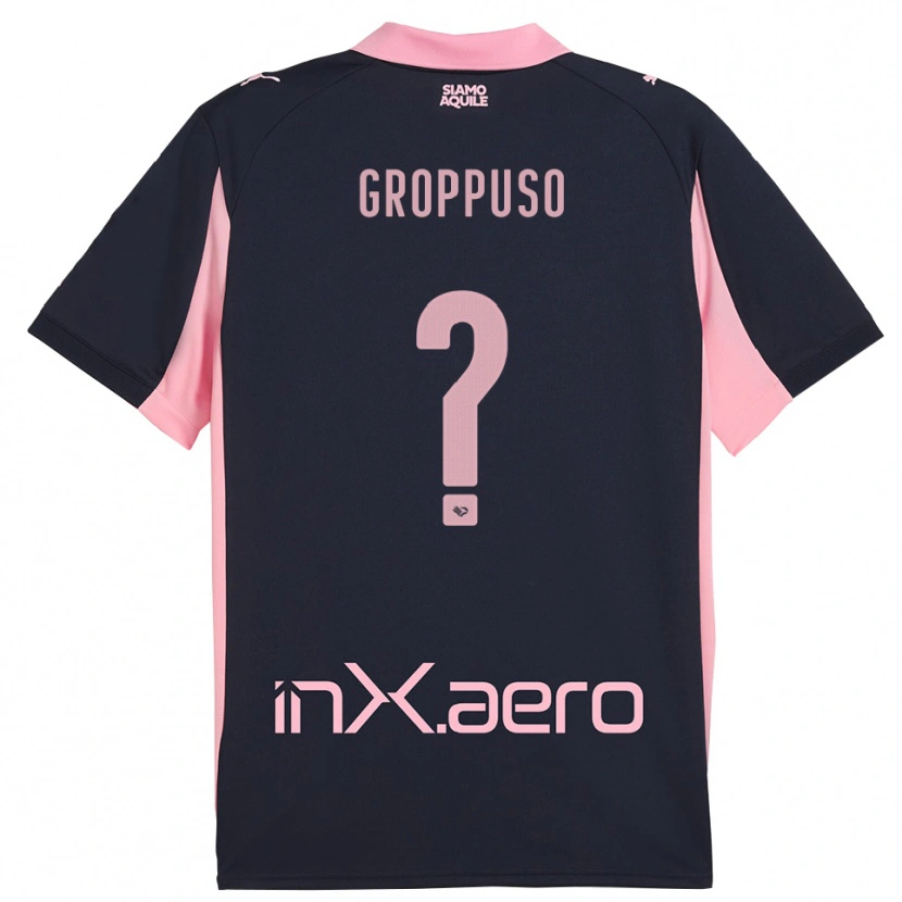 Danxen Kid Gabriele Groppuso #0 Navy Pink Away Jersey 2025/26 T-Shirt