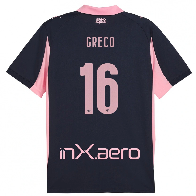 Danxen Kid Riccardo Greco #16 Navy Pink Away Jersey 2025/26 T-Shirt
