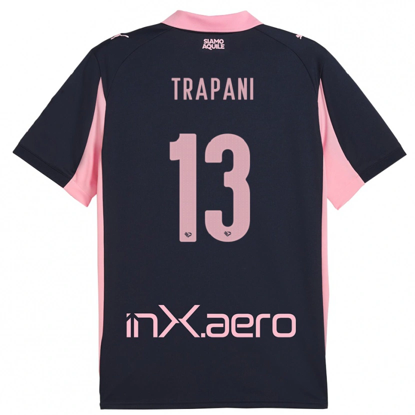 Danxen Kid Nicolò Trapani #13 Navy Pink Away Jersey 2025/26 T-Shirt