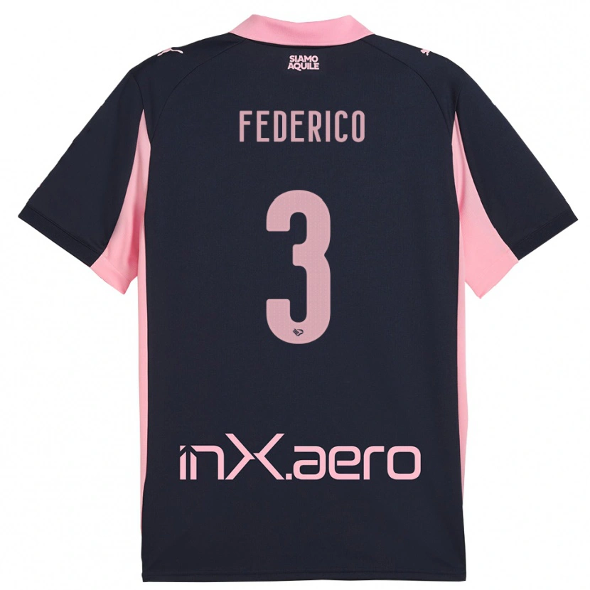 Danxen Kid Davide Federico #3 Navy Pink Away Jersey 2025/26 T-Shirt