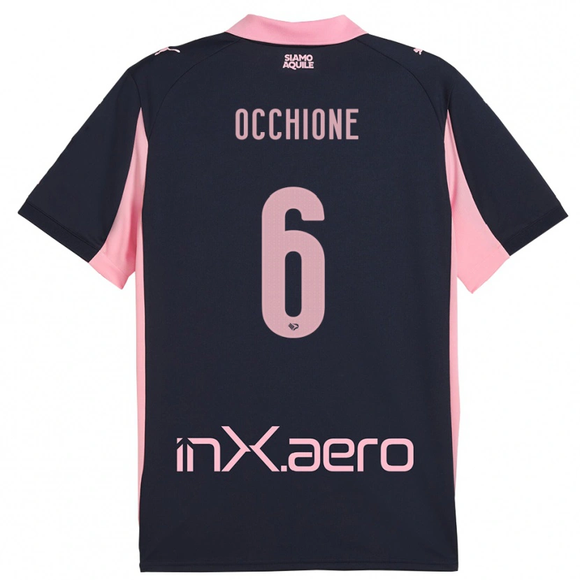 Danxen Kid Andrea Occhione #6 Navy Pink Away Jersey 2025/26 T-Shirt
