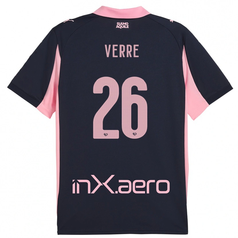 Danxen Kid Valerio Verre #26 Navy Pink Away Jersey 2025/26 T-Shirt