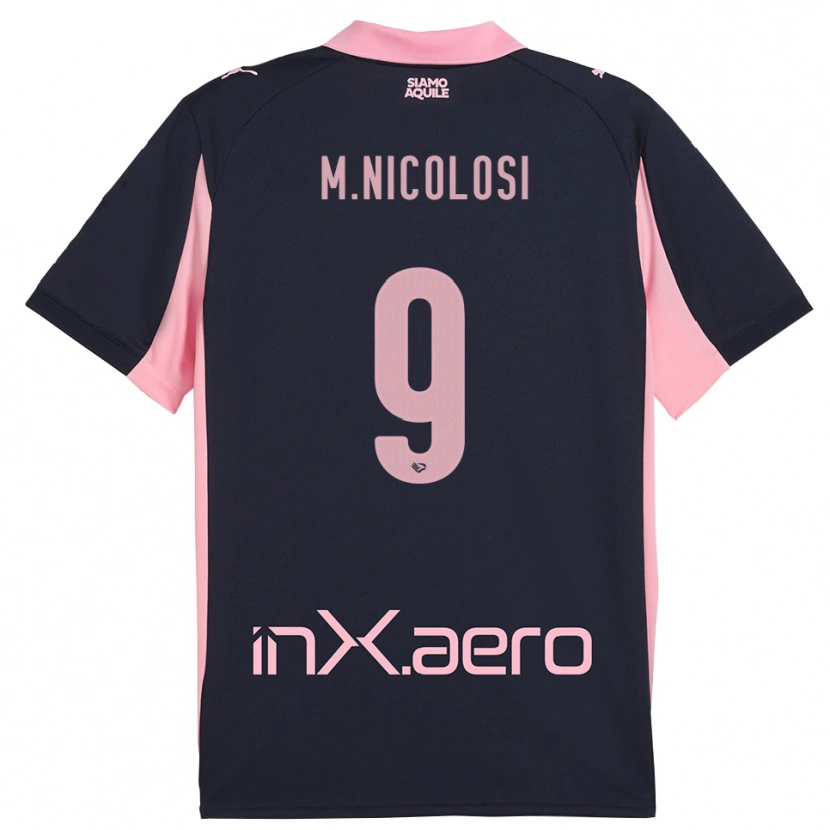 Danxen Kid Maurizio Nicolosi #9 Navy Pink Away Jersey 2025/26 T-Shirt