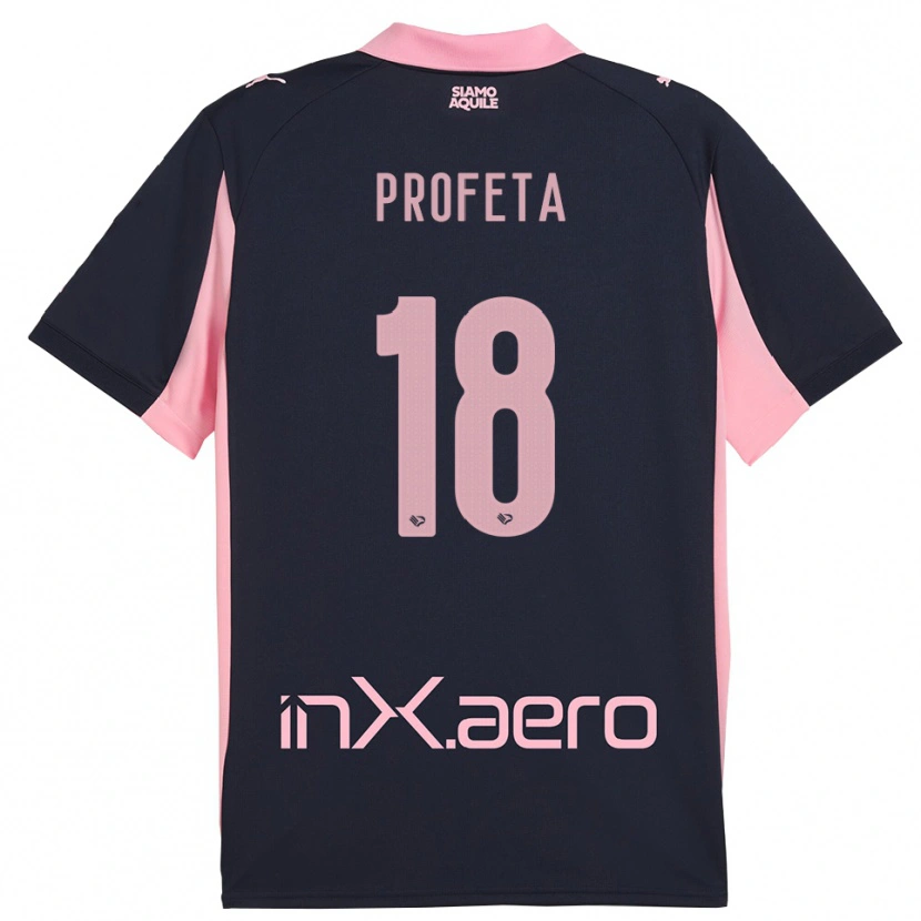 Danxen Kid Andrea Profeta #18 Navy Pink Away Jersey 2025/26 T-Shirt