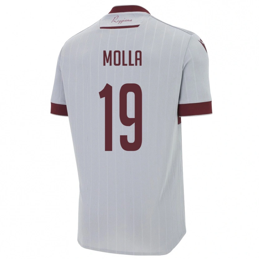Danxen Kid Cristian Molla #19 Burgundy White Away Jersey 2025/26 T-Shirt