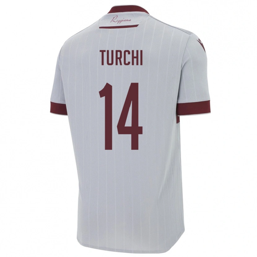 Danxen Kid Nicolò Turchi #14 Burgundy White Away Jersey 2025/26 T-Shirt