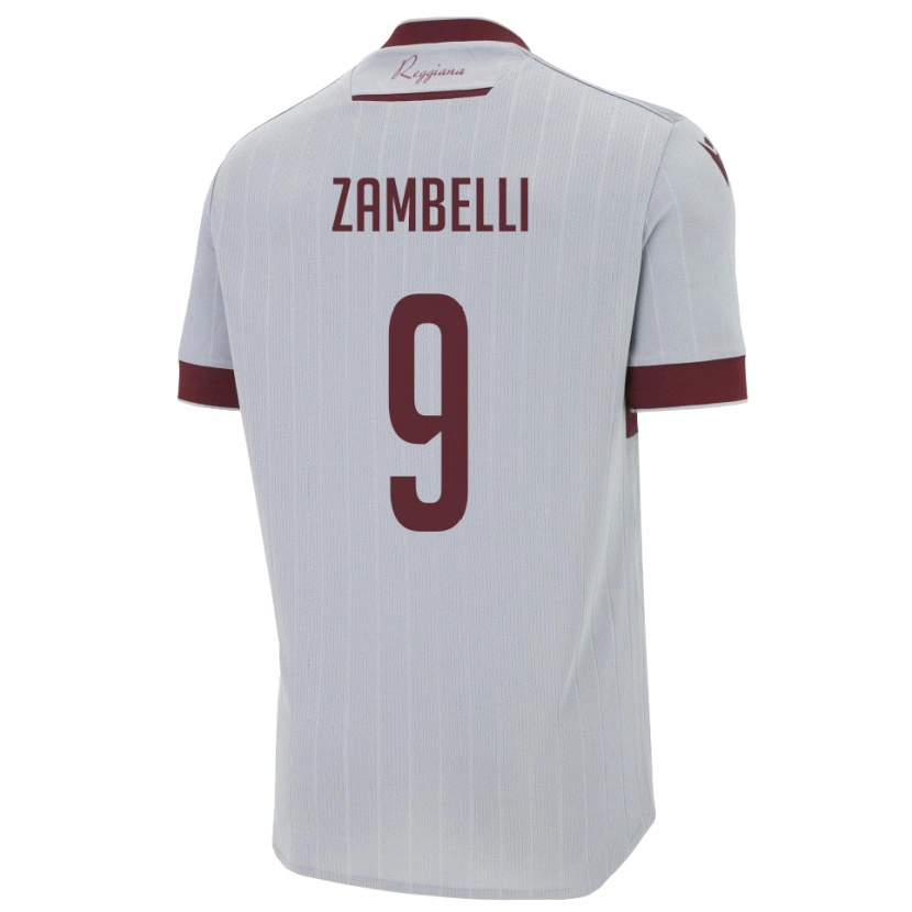 Danxen Kid Alessio Zambelli #9 Burgundy White Away Jersey 2025/26 T-Shirt