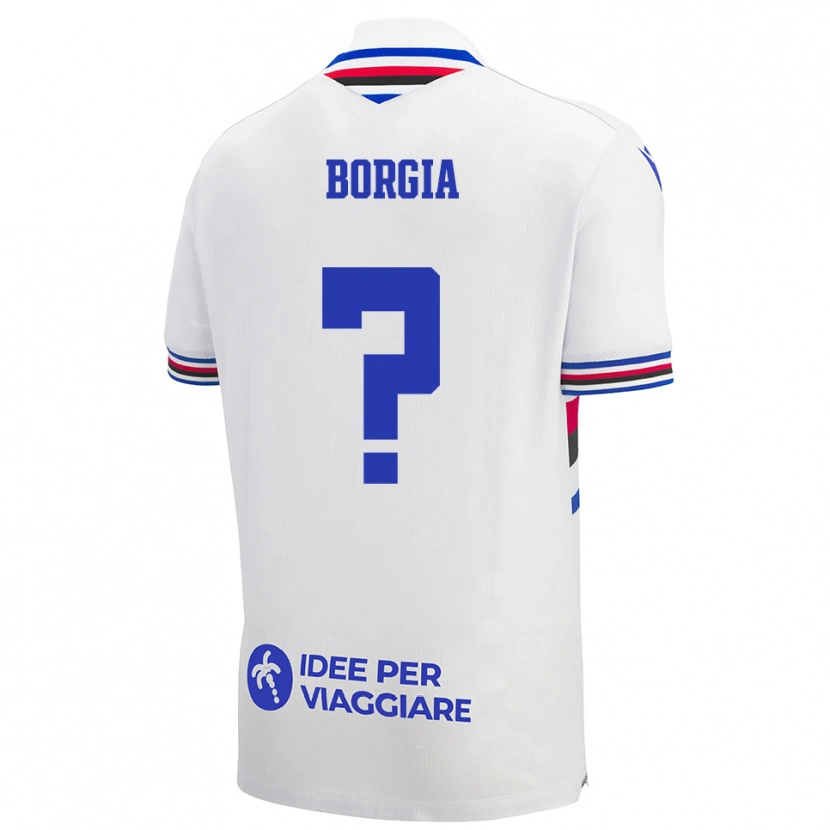 Danxen Kid Francesco Borgia #0 White Blue Red Away Jersey 2025/26 T-Shirt
