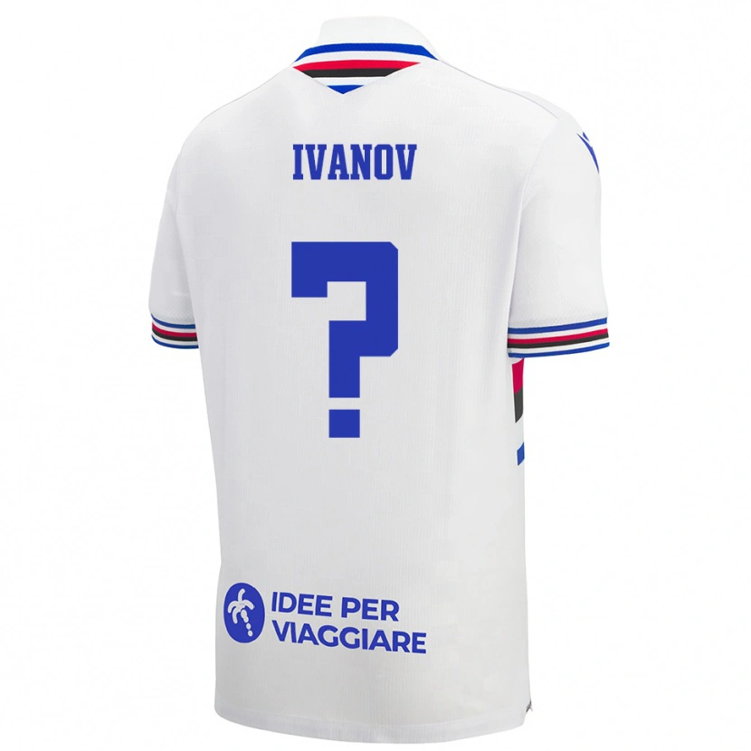 Danxen Kid Maksym Ivanov #0 White Blue Red Away Jersey 2025/26 T-Shirt