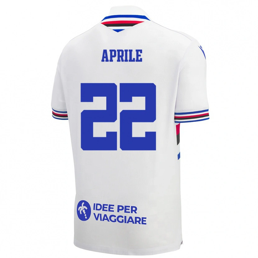 Danxen Kid Roberta Aprile #22 White Blue Red Away Jersey 2025/26 T-Shirt