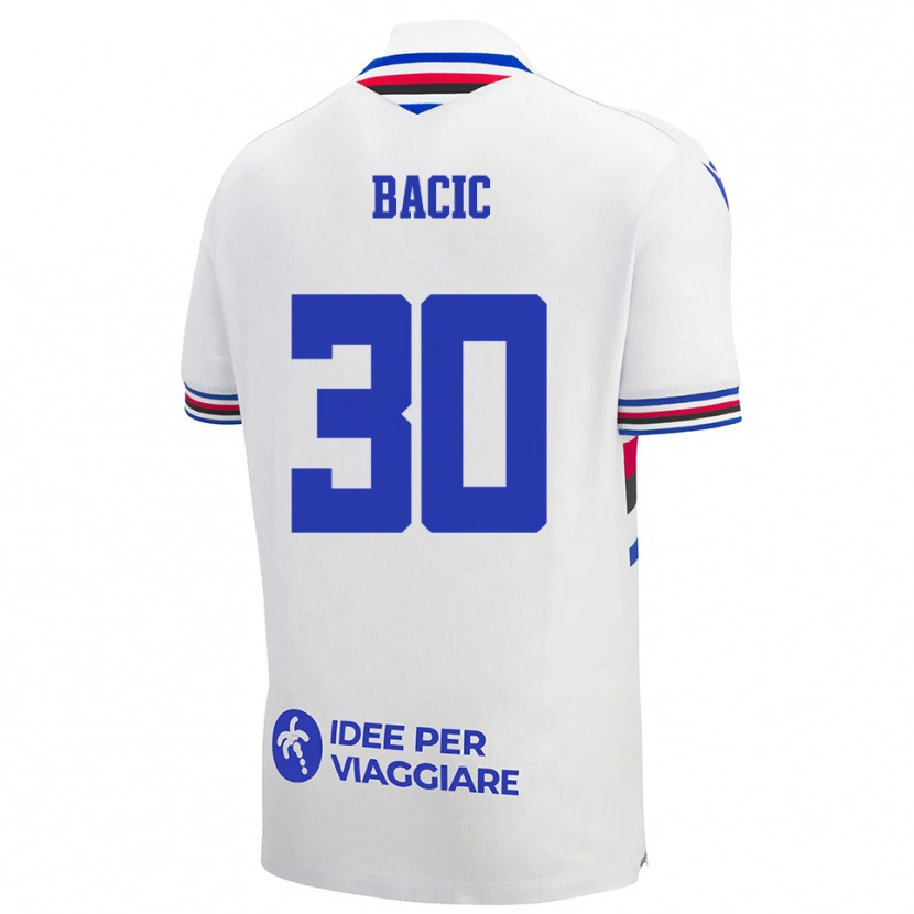 Danxen Kid Mateo Bacic #30 White Blue Red Away Jersey 2025/26 T-Shirt
