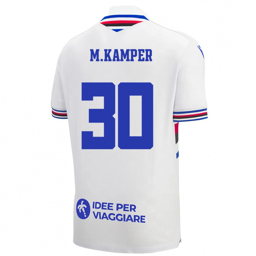 Danxen Kid Maia Leona Kamper Rodrigues #30 White Blue Red Away Jersey 2025/26 T-Shirt