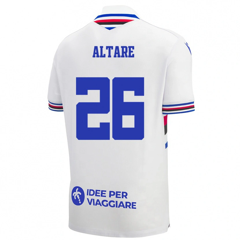 Danxen Kid Giorgio Altare #26 White Blue Red Away Jersey 2025/26 T-Shirt
