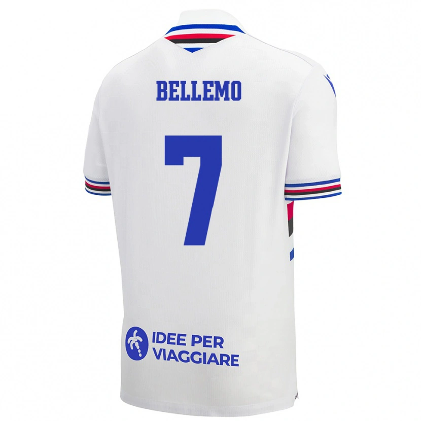 Danxen Kid Alessandro Bellemo #7 White Blue Red Away Jersey 2025/26 T-Shirt