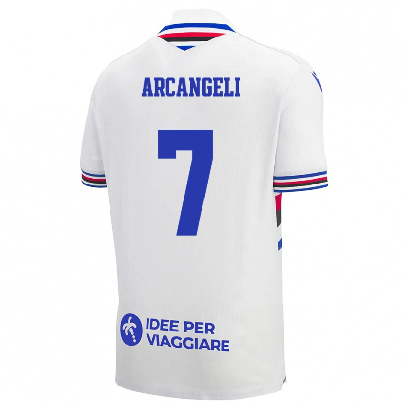Danxen Kid Nicole Arcangeli #7 White Blue Red Away Jersey 2025/26 T-Shirt