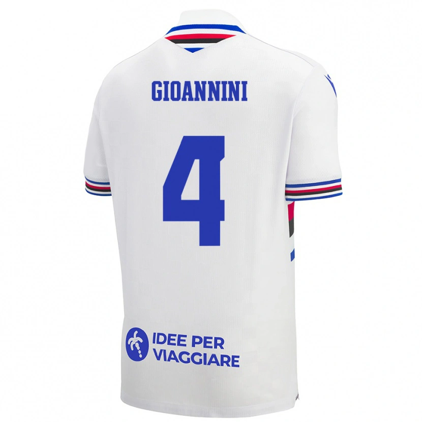 Danxen Kid Matteo Gioannini #4 White Blue Red Away Jersey 2025/26 T-Shirt