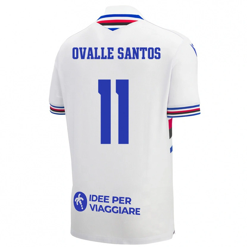 Danxen Kid Alessandro Ovalle Santos #11 White Blue Red Away Jersey 2025/26 T-Shirt