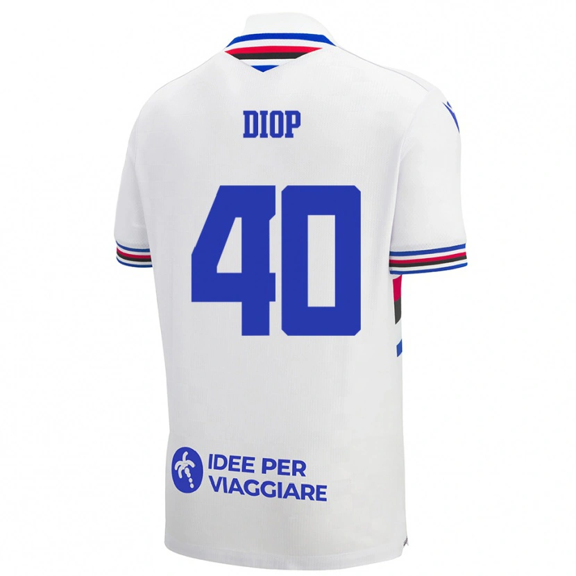 Danxen Kid Karim Diop #40 White Blue Red Away Jersey 2025/26 T-Shirt