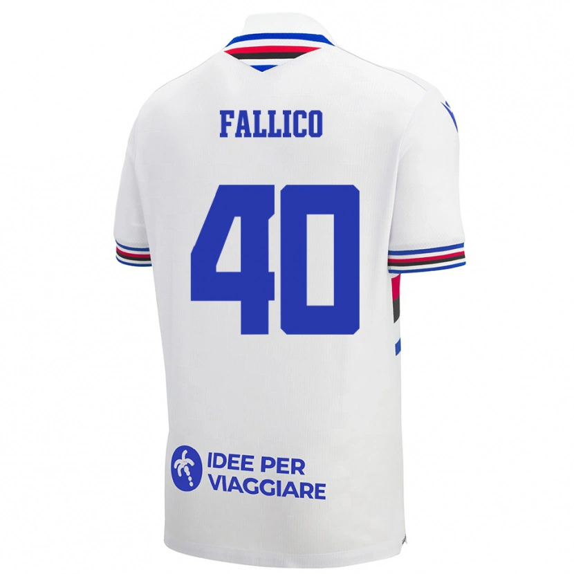 Danxen Kid Bianca Fallico #40 White Blue Red Away Jersey 2025/26 T-Shirt