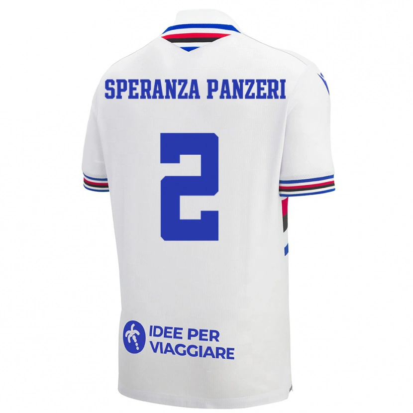 Danxen Kid Vanessa Speranza Panzeri #2 White Blue Red Away Jersey 2025/26 T-Shirt
