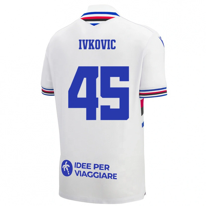 Danxen Kid Mate Ivkovic #45 White Blue Red Away Jersey 2025/26 T-Shirt