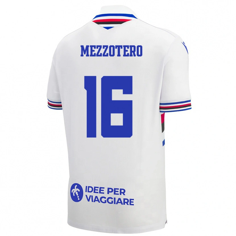 Danxen Kid Lorenzo Mezzotero #16 White Blue Red Away Jersey 2025/26 T-Shirt