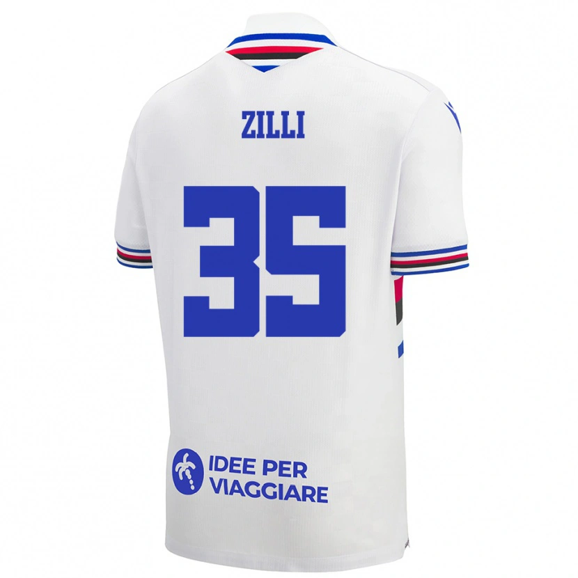 Danxen Kid Elisa Zilli #35 White Blue Red Away Jersey 2025/26 T-Shirt