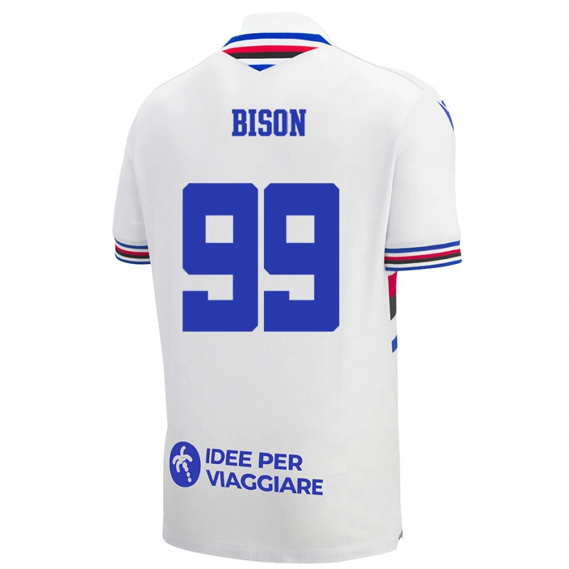 Danxen Kid Giulia Bison #99 White Blue Red Away Jersey 2025/26 T-Shirt
