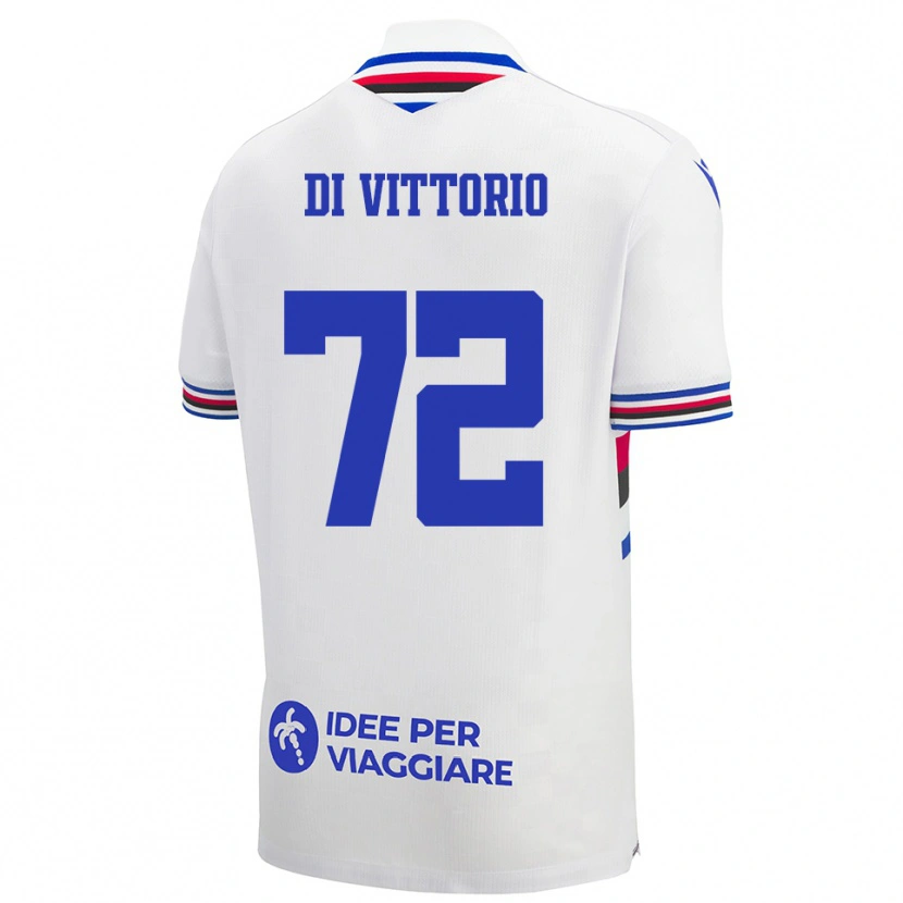 Danxen Kid Irene Di Vittorio #72 White Blue Red Away Jersey 2025/26 T-Shirt