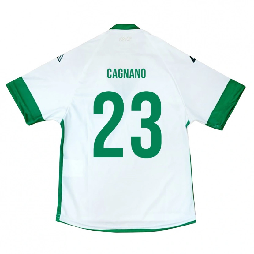 Danxen Kid Andrea Cagnano #23 White Green Blue Away Jersey 2025/26 T-Shirt