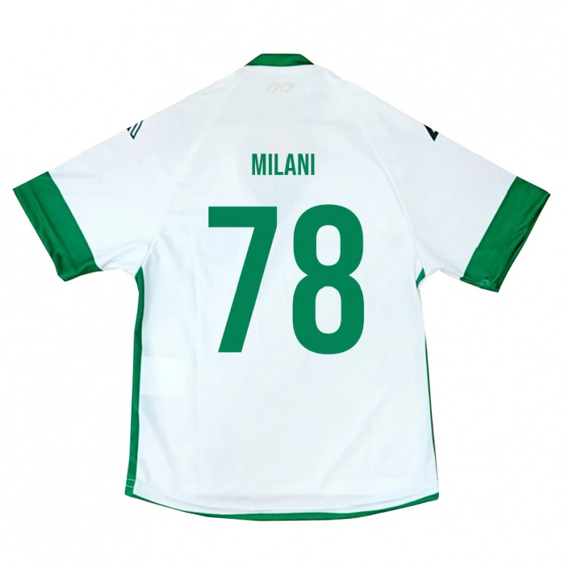 Danxen Kid Alessandro Milani #78 White Green Blue Away Jersey 2025/26 T-Shirt