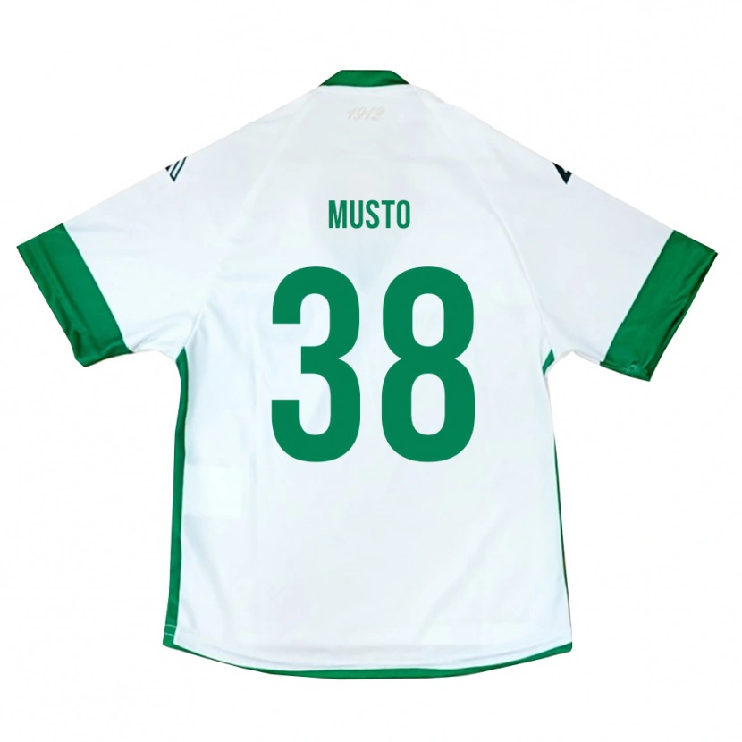 Danxen Kid Mattia Musto #38 White Green Blue Away Jersey 2025/26 T-Shirt