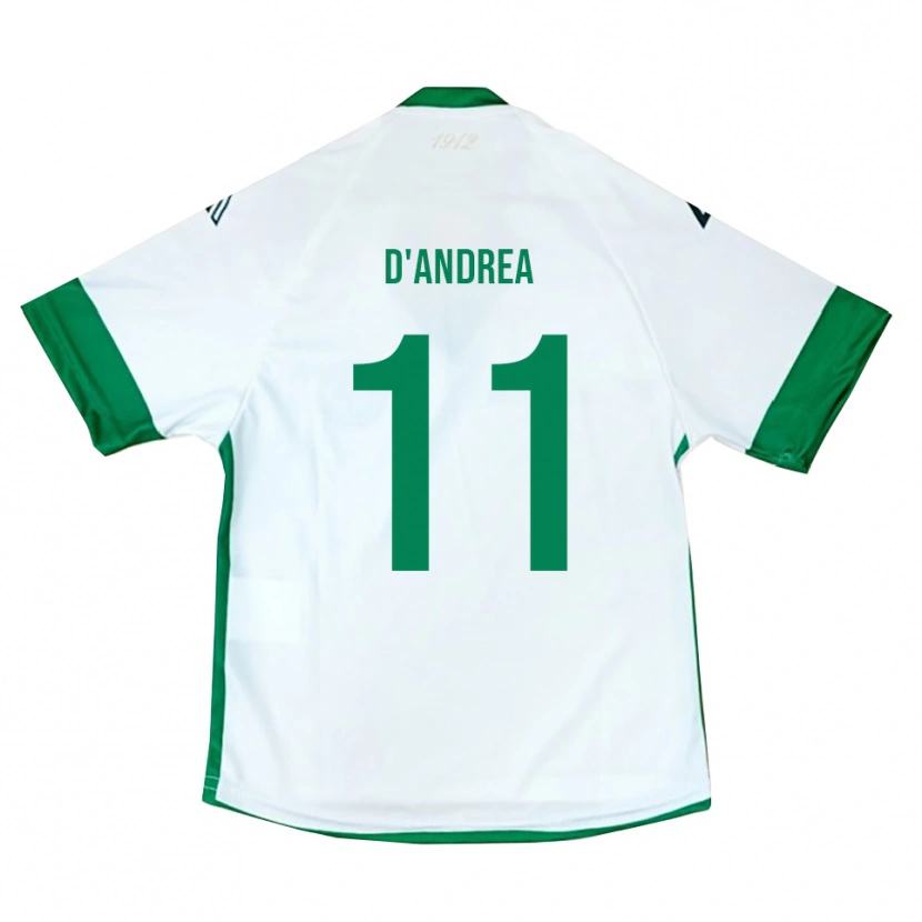 Danxen Kid Luca D'andrea #11 White Green Blue Away Jersey 2025/26 T-Shirt