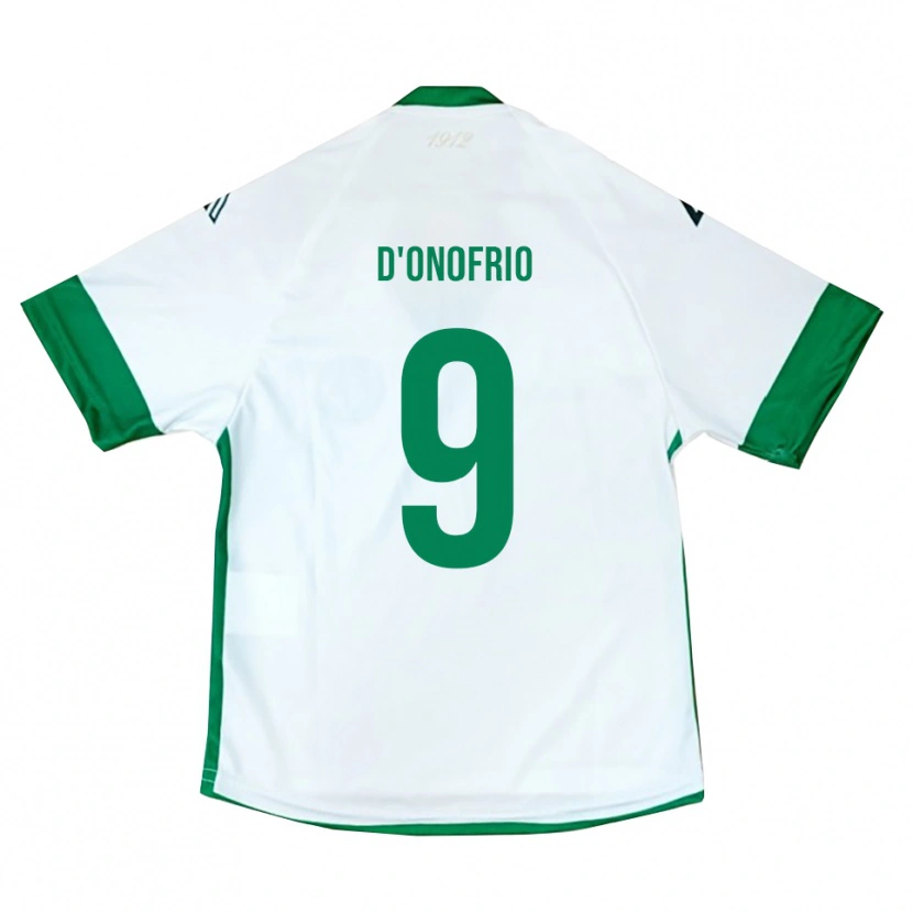 Danxen Kid Saverio D'onofrio #9 White Green Blue Away Jersey 2025/26 T-Shirt