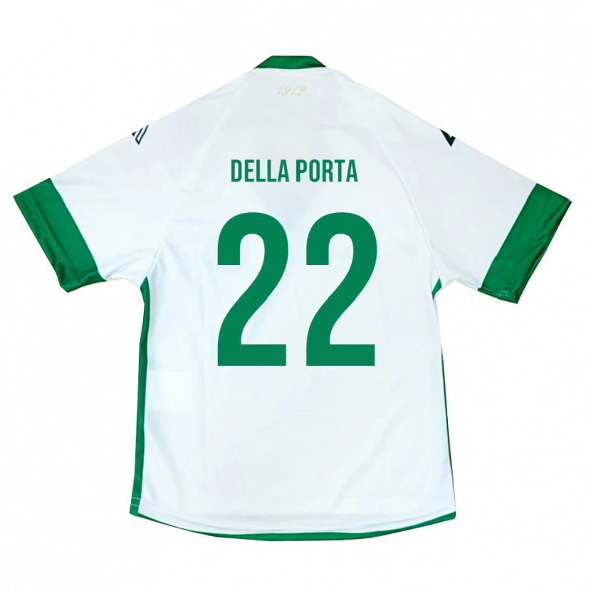 Danxen Kid Simone Della Porta #22 White Green Blue Away Jersey 2025/26 T-Shirt