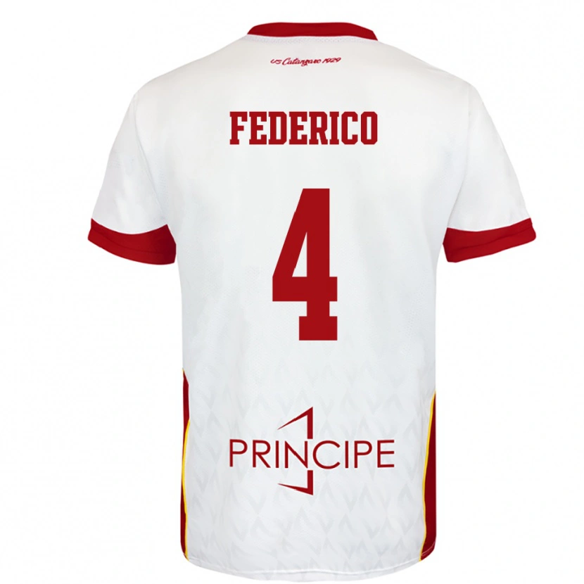 Danxen Kid Giuseppe Federico #4 White Red Away Jersey 2025/26 T-Shirt