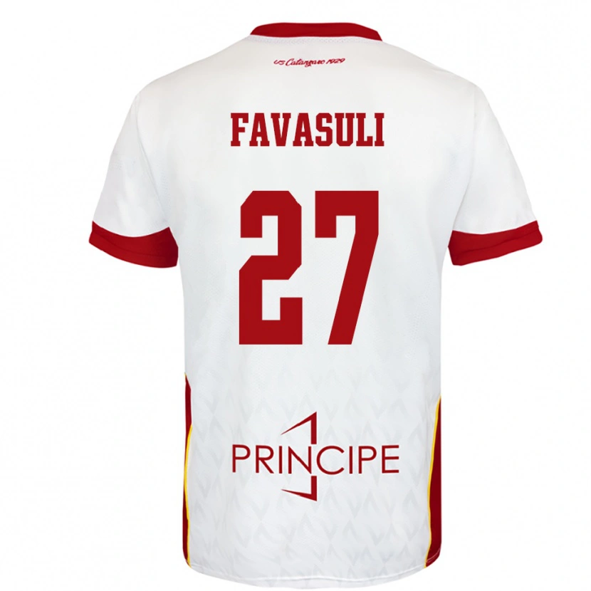 Danxen Kid Costantino Favasuli #27 White Red Away Jersey 2025/26 T-Shirt