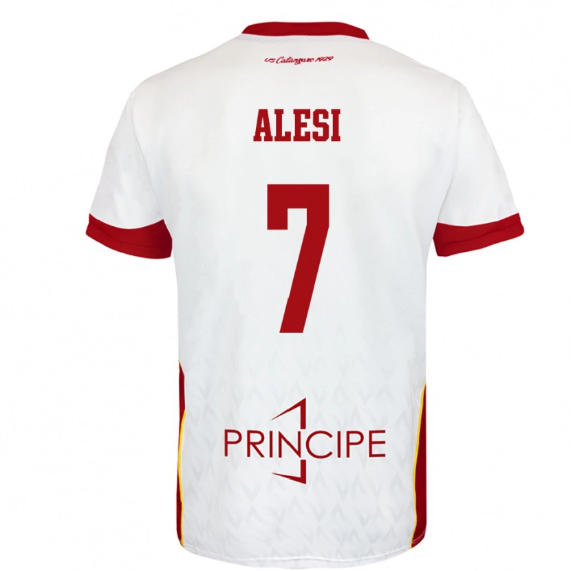 Danxen Kid Gabriele Alesi #7 White Red Away Jersey 2025/26 T-Shirt